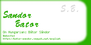 sandor bator business card