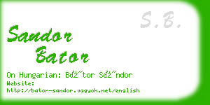 sandor bator business card